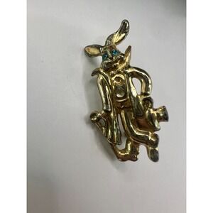 Vintage Anthropomorphic Rabbit Brooch Bunny Pin Figural Storybook Jewelry Novel